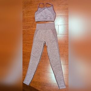 GYMSHARK Pink/Red Sports Bra and Leggings Set